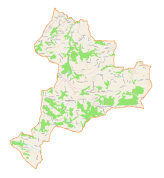 Mapa konturowa gminy Świątniki Górne, w centrum znajduje się punkt z opisem „Świątniki Górne”