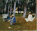 Öljymaalaus. John Singer Sargent, Monet maalaa, 1875.