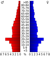 Bevolkingspiramide Erath County