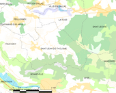 Carte montrant Saint-Jean-de-Tholome et les communes voisines.