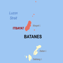 Mapa de Batanes con Itbayat resaltado