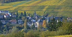 Veduta di Schengen in autunno