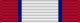 Width-44 white ribbon with width-10 scarlet stripes at edges, separated from the white by width-2 ultramarine blue stripes.