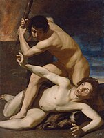 Cain Kills Abel, oil painting by Bartolomeo Manfredi, c. 1600, Kunsthistorisches Museum (Vienna)