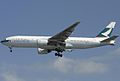 Een Boeing 777-200 van Cathay Pacific