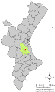 Localização do município de L'Alcúdia na Comunidade Valenciana