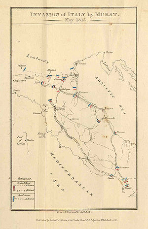 Карта военных действий Австро - неаполитанской войны 1815 г.