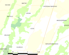 Mapa obce Cizos