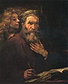Sant Matèu escrivent l'Evangèli, Rembrandt