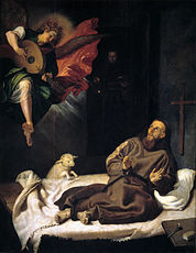 "Francis of Assisi with angel music", karya Francisco Ribalta sekitar tahun 1620