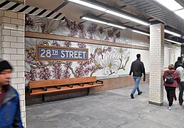 28th Street, neues florales Wandmosaik inspiriert vom nahen Madison Square Park
