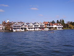 Boathouses on the River Thames at Henley-on-Thames, England