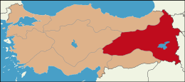 Şərqi Anadolu regionu xəritədə