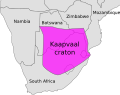 Lage vom südafrikanischen Kaapvaal-Kraton