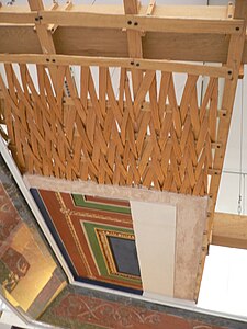 Demonstrative reconstruction of a Roman suspended ceiling in an Imperial palace of circa AD 306 at Trier, Italy