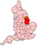 Locatie van Lincolnshire in Engeland