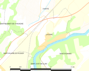 Poziția localității La Sône
