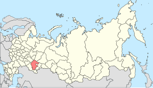 Башкортостан на карті суб'єктів Російської Федерації