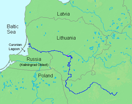 Mapa rieky Neman