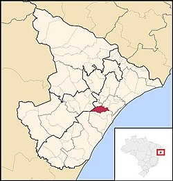 Location of Laranjeiras in Sergipe