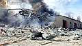 Aftermath of a Russian missile strike against warehouses un Odesa (Odesa Oblast) on 24 February 2022