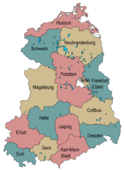 Mapa Niemieckiej Republiki Demokratycznej