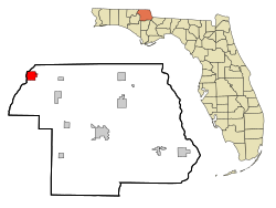 Location in Jackson County, Holmes County and the state of Florida