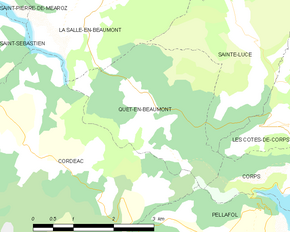Poziția localității Quet-en-Beaumont