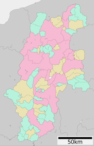 池口岳の位置（長野県内）