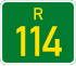 Regional route R114 shield