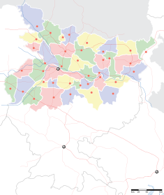 Map indicating the location of Bodh Gaya