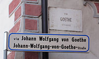 Johann-Wolfgang-von-Goethe-Straße in Bozen (Südtirol)