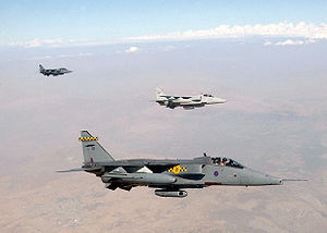 Three British RAF Jaguars on a Northern Watch mission in September 2002