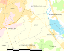 Carte de la commune de Luray.