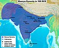 Pataliputra as a capital of Maurya Empire. The Maurya Empire at its largest extent under Chandragupta Maurya and Bindusara.