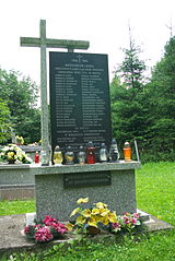 Pools monument ter herdenking van de slachtoffers van de bloedbaden in Wolynië in Liszna
