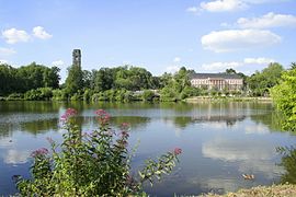 Le parc de l'ancienne abbaye de Cambron-Casteau.