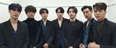 Got7 di 2019. Dari kiri: Mark, Jinyoung, Youngjae, Yugyeom, Jay B, BamBam and Jackson