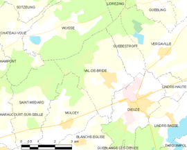 Mapa obce Val-de-Bride