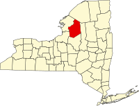 Округ Льюїс на мапі штату Нью-Йорк highlighting