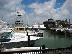 Boat dock at Port Aransas.