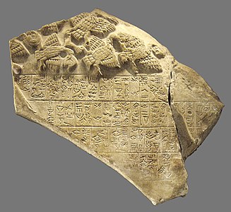 Fragmento de la Steleo de la gipoj, komenco de la periodo de la 3a dinastio, 2600–2350 a.K.