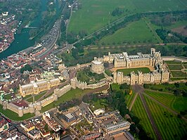 Luchtfoto van het kasteel