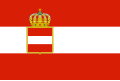 Bandera mercante del Imperio austríaco (1786-1869) Bandera de guerra del Imperio austrohúngaro (1869-1918)