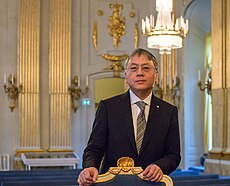 Kazuo Ishiguro pri odovzdávaní Nobelovej ceny za literatúru v 2017