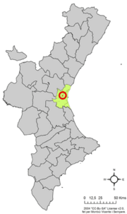 Localização do município de Mislata na Comunidade Valenciana