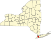 Округ Куинс на карте штата.