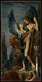 ギュスターヴ・モロー『オイディプスとスフィンクス』1864年。油彩、キャンバス、206×105cm。メトロポリタン美術館[225]。