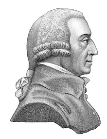 retrato del economista Adam Smith, quien acuñó el término "mano invisible"