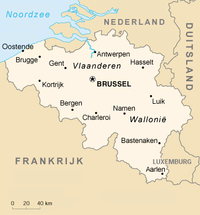 Brussel, Antwerpen, Gent, Charleroi, Liège (Luik), Brugge en Namen is die sewe grootste stede van België.